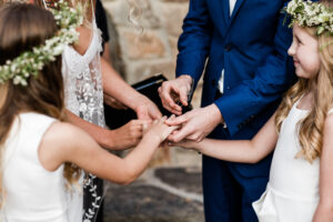 Non-traditional wedding for blended family ring exchange